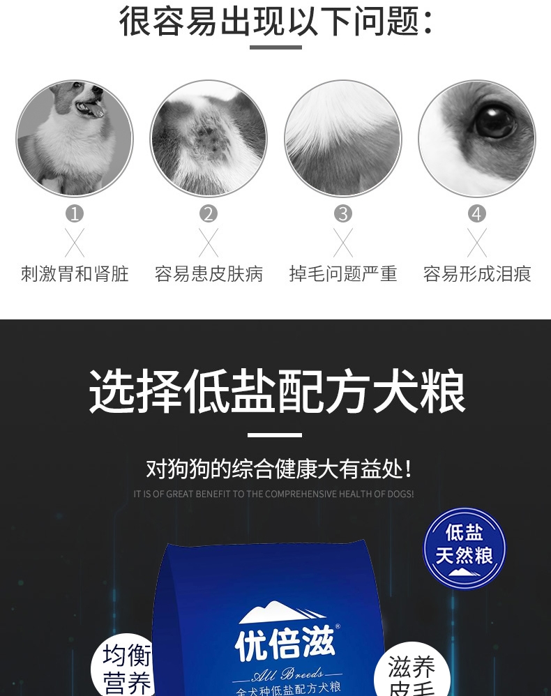 优倍滋 牛肉味全犬种全期犬粮 10kg 滋养被毛