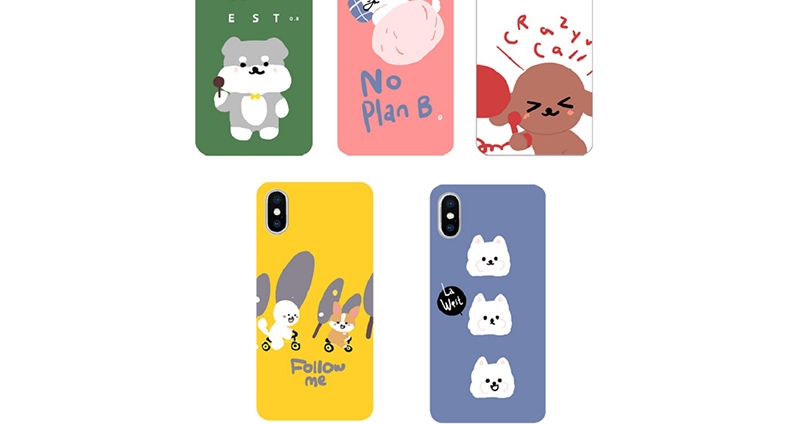 La west 萌犬彩绘手机壳 白色打call泰迪 硬壳 iphone专用