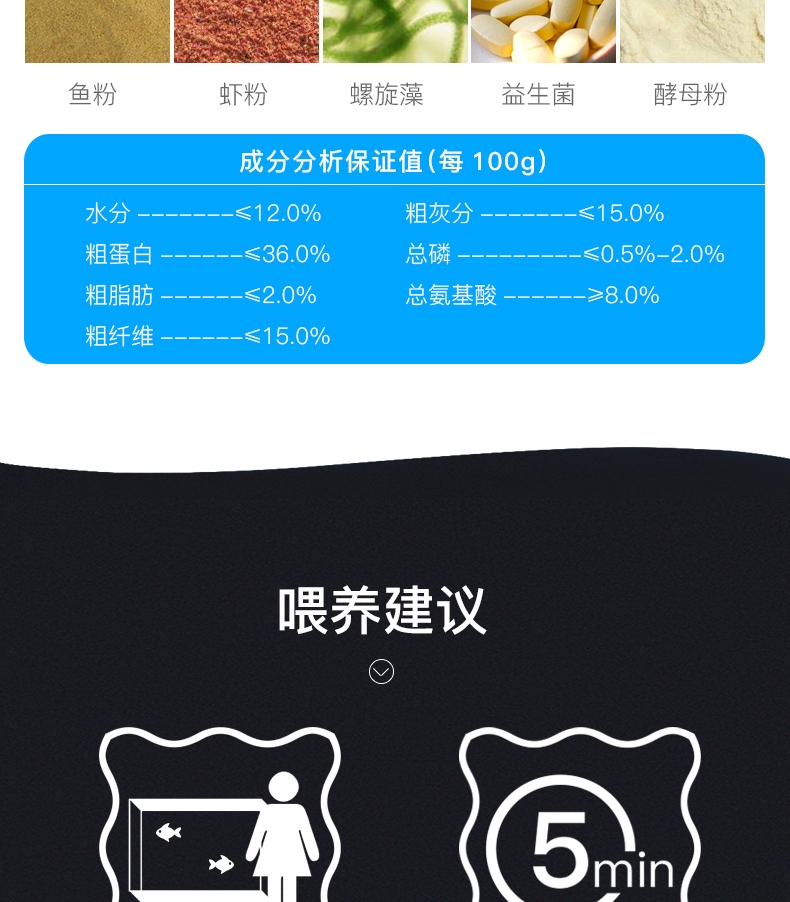 聚宝源 锦鲤金鱼通用鱼粮育成2mm颗粒 150g