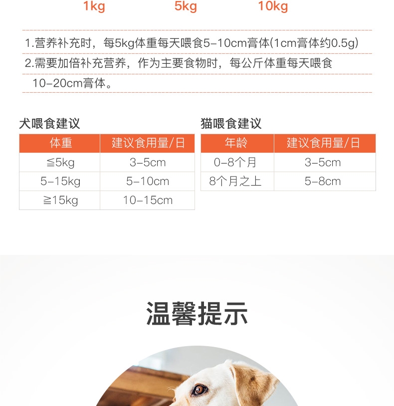 红狗RedDog 犬猫通用肽钙膏 120g 高钙易吸收