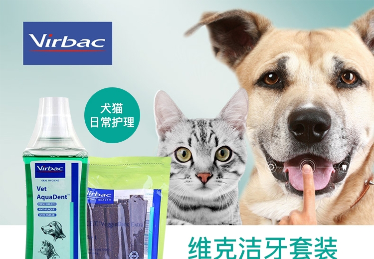 法国维克Virbac 犬猫用宠物洁牙套装 缓解口臭 法国进口