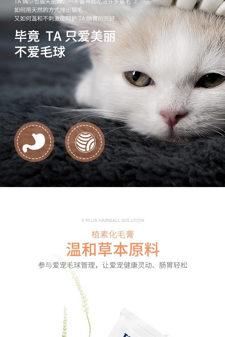 维斯康 猫用系列植素化毛膏 120.5g/支 催吐毛球