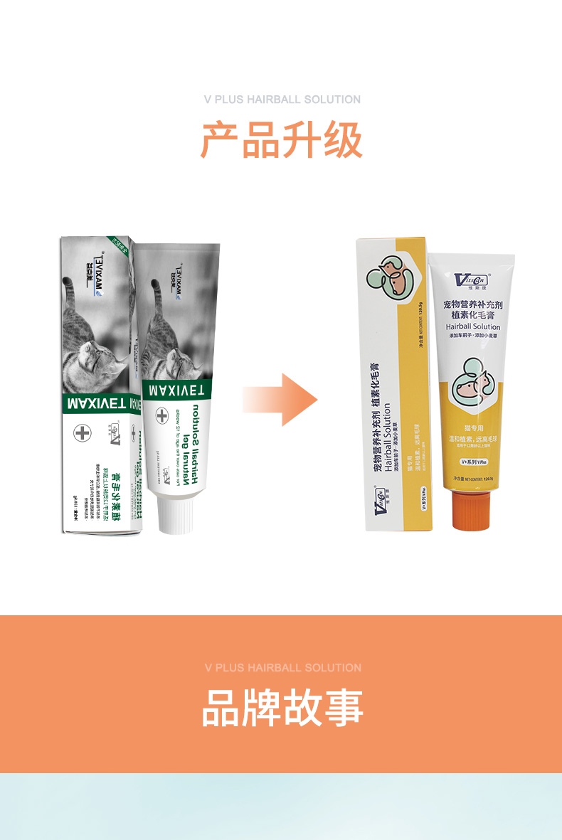 维斯康 猫用系列植素化毛膏 120.5g/支 催吐毛球