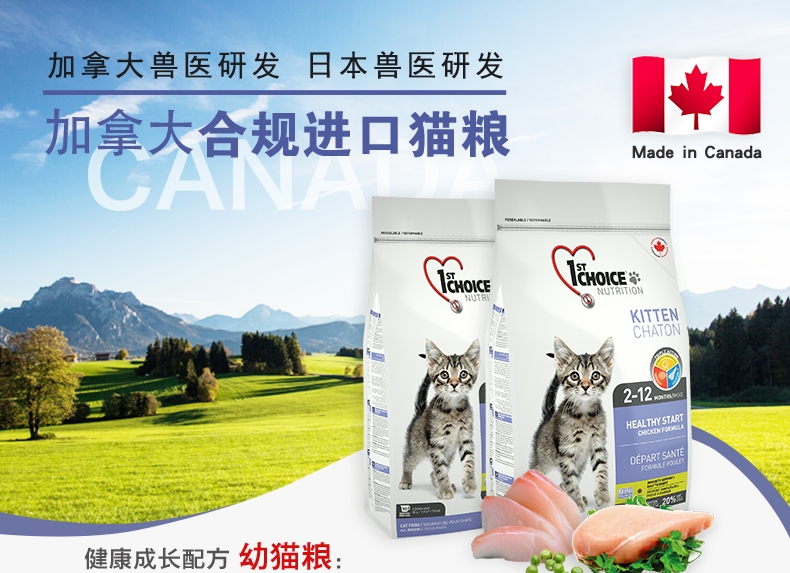 益之选1st Choice 健康成长配方幼猫粮 2.72kg 加拿大进口