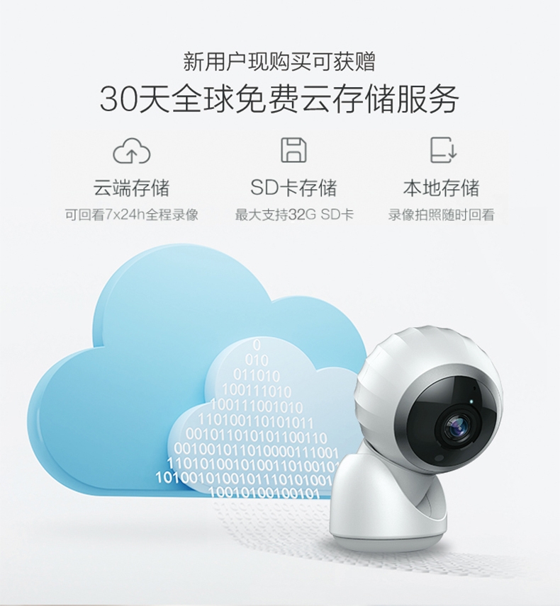 海雀 摄像头Q1Lite 支持HUAWEI HiLink智能摄像头1080p 无线高清家用监控摄像机