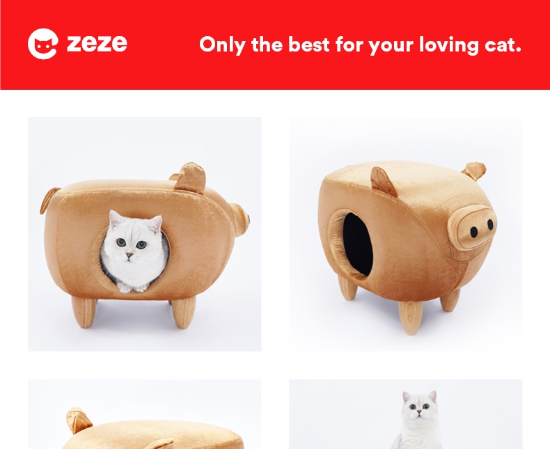 ZEZE 金猪凳子猫咪屋 人宠两用宠物窝