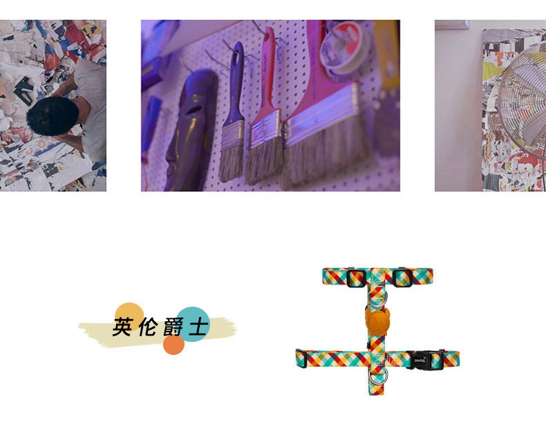 美国zeedog 多色炫彩H型狗狗胸背带 欧美潮牌