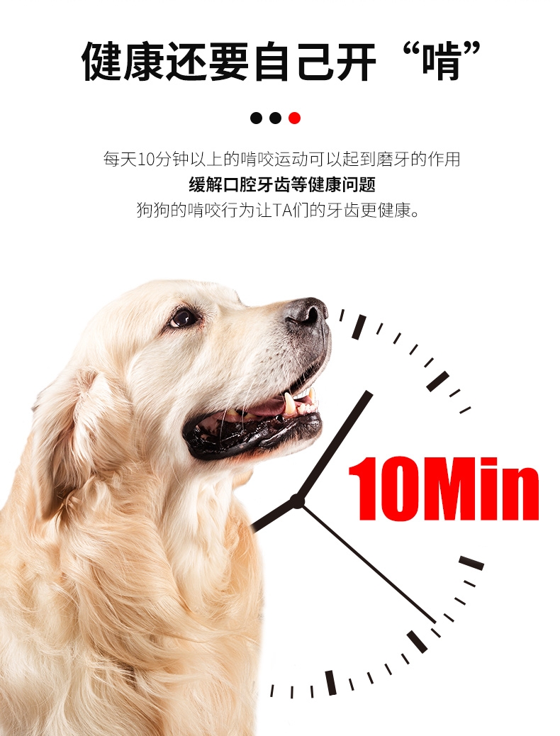 钢骨 鸡肉清洁牙齿H型啃咬 犬用 大号 2支装364g 狗零食