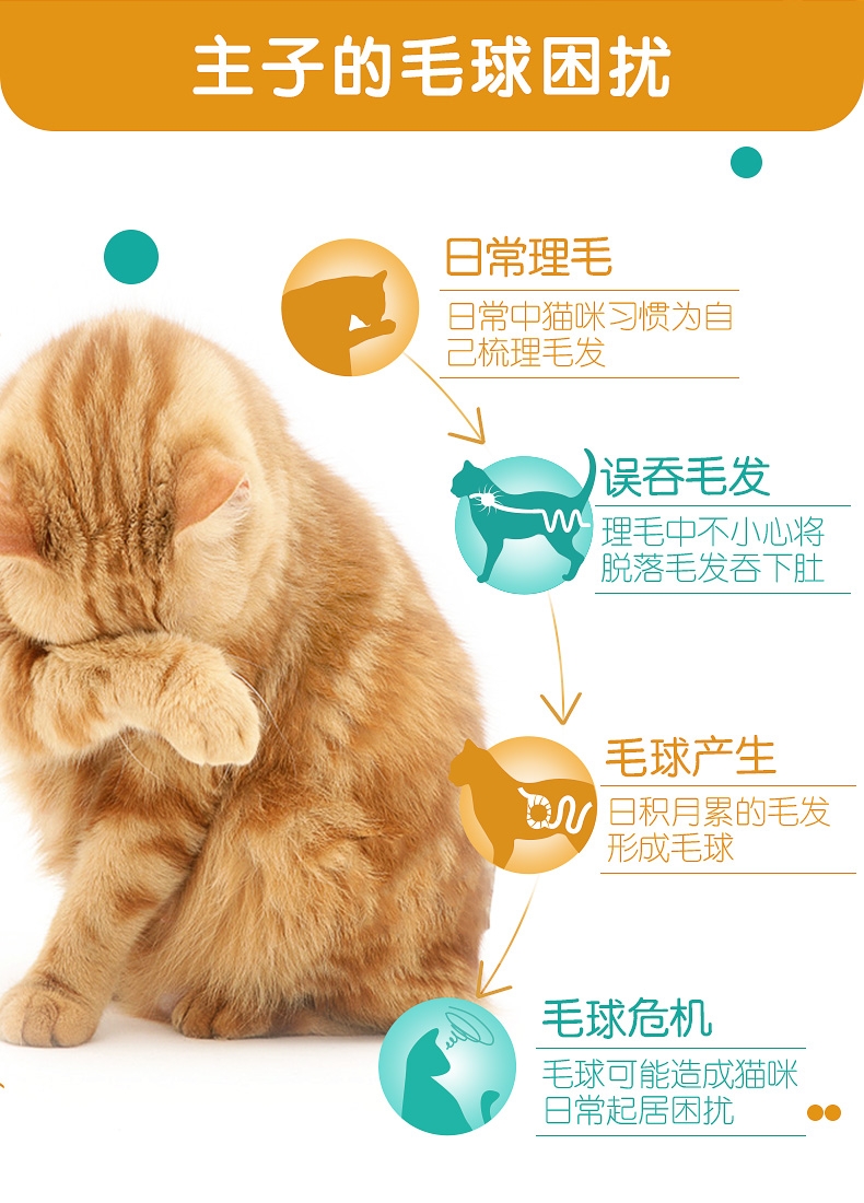 麦德氏 In-basic猫用化毛膏120g 植萃营养 温和排毛球