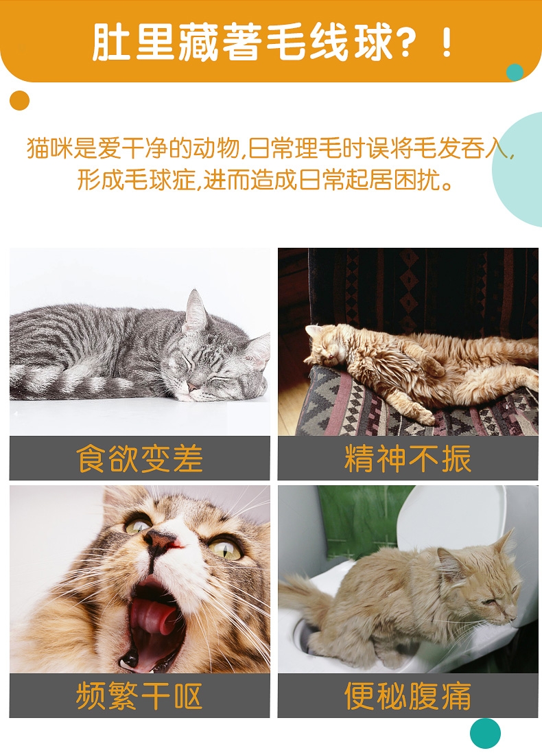 麦德氏 In-basic猫用化毛膏120g 植萃营养 温和排毛球