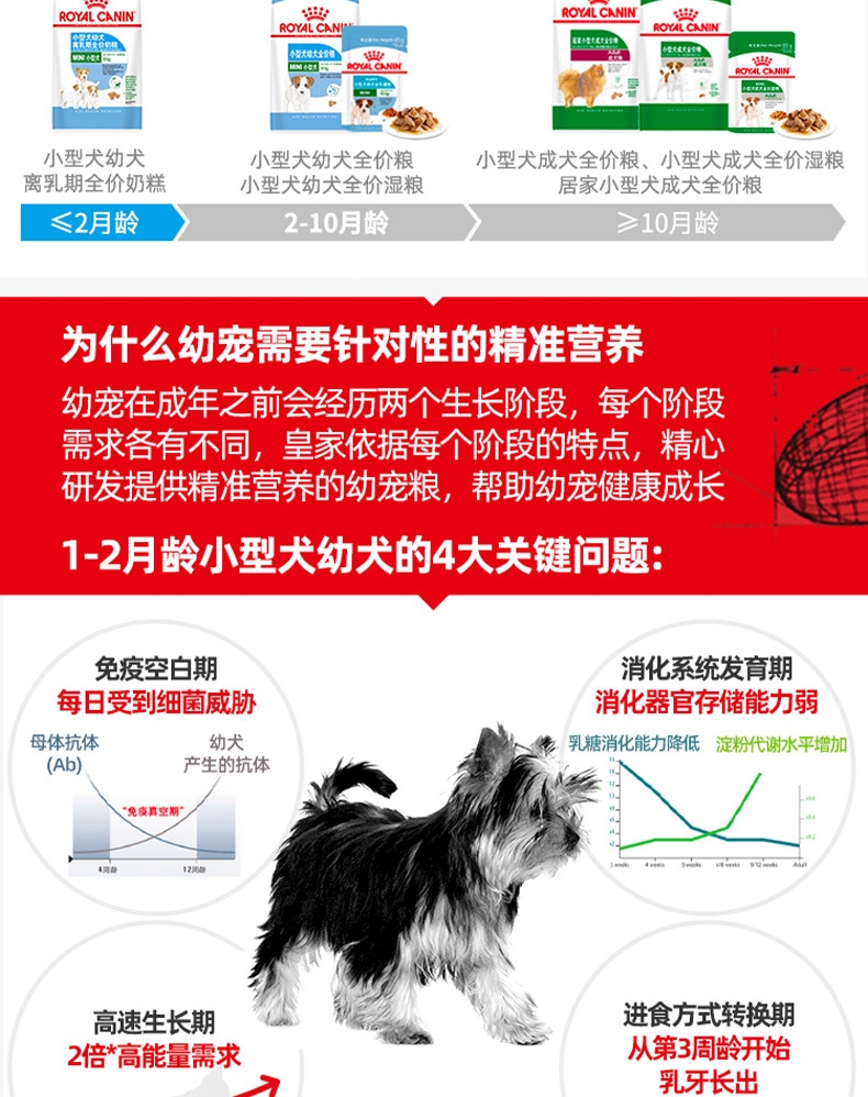 法国皇家Royal Canin 小型犬幼犬离乳期奶糕粮 10kg MIS30
