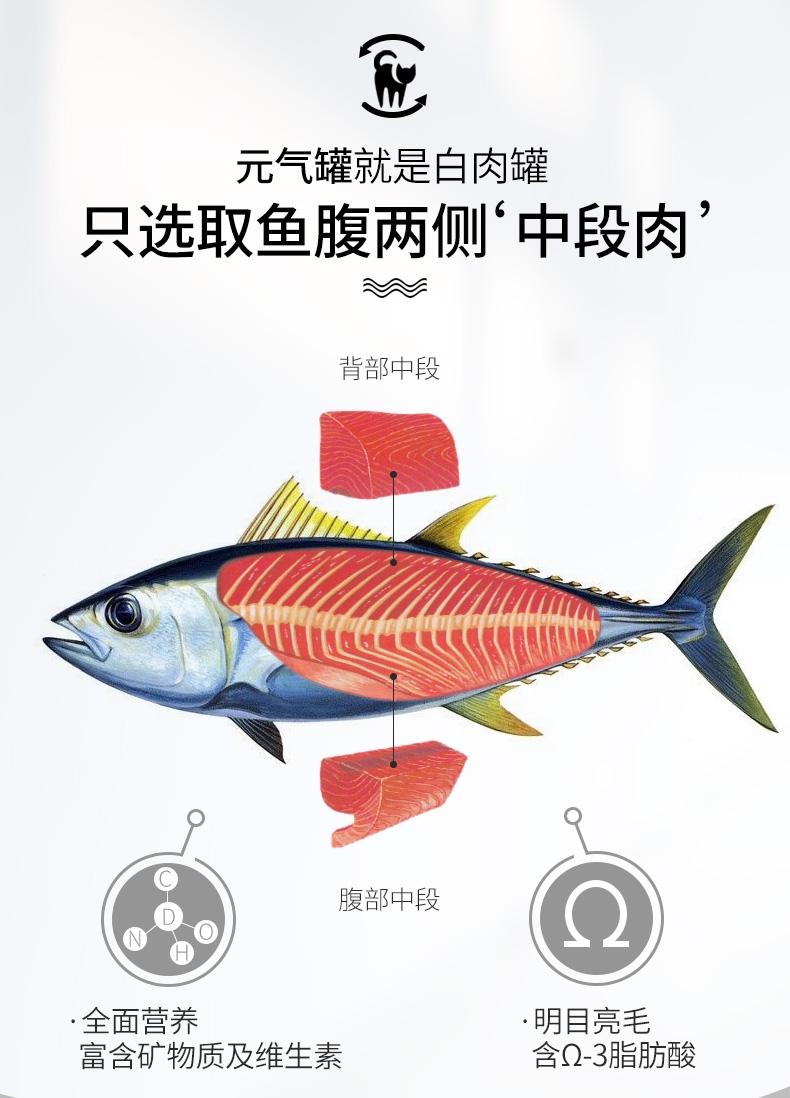 魔咖Mocare 无谷金枪鱼银鱼猫罐头 80g*6罐