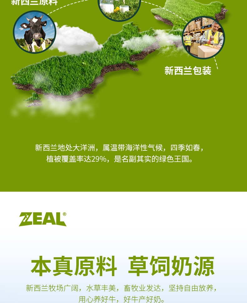 真致ZEAL 天然鲜牛乳犬猫专用牛奶 1L 宠物牛奶 新西兰进口