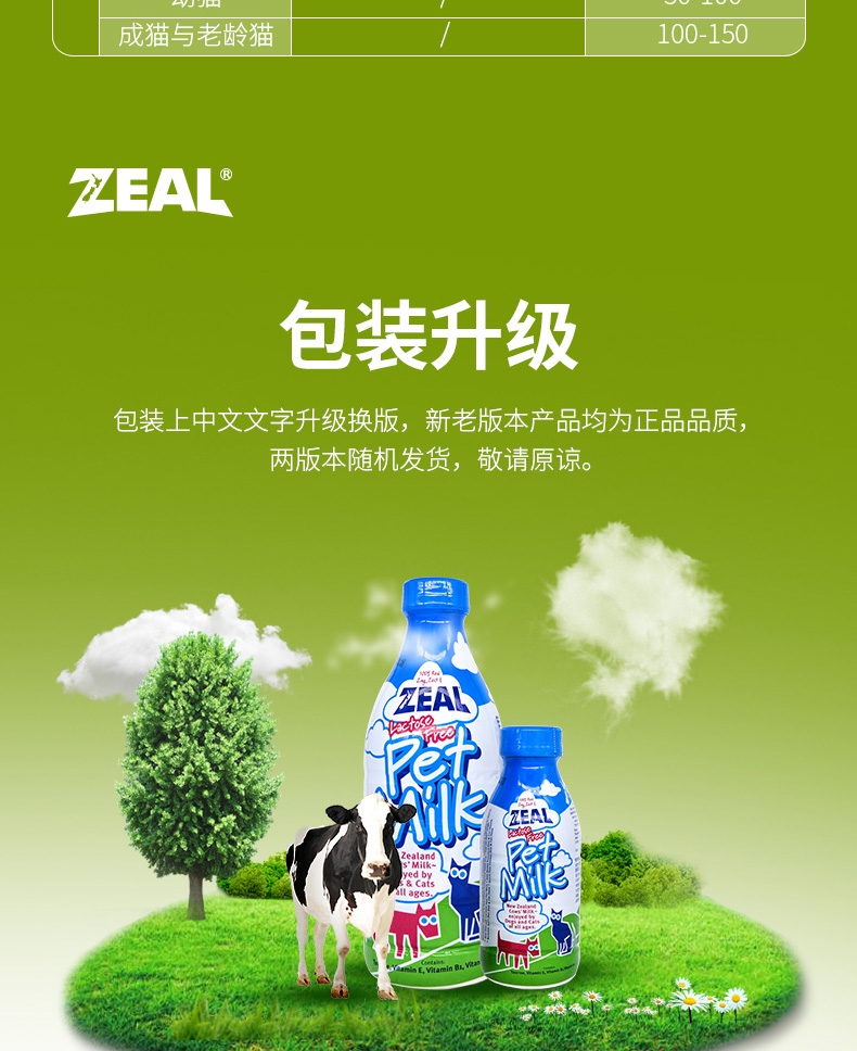 真致ZEAL 天然鲜牛乳犬猫专用牛奶 1L 宠物牛奶 新西兰进口