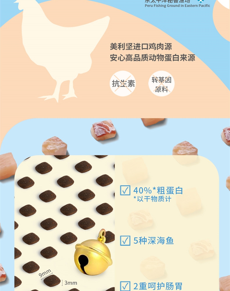 有鱼 无谷鸡肉深海鱼无谷全猫粮 2kg 85%含肉量
