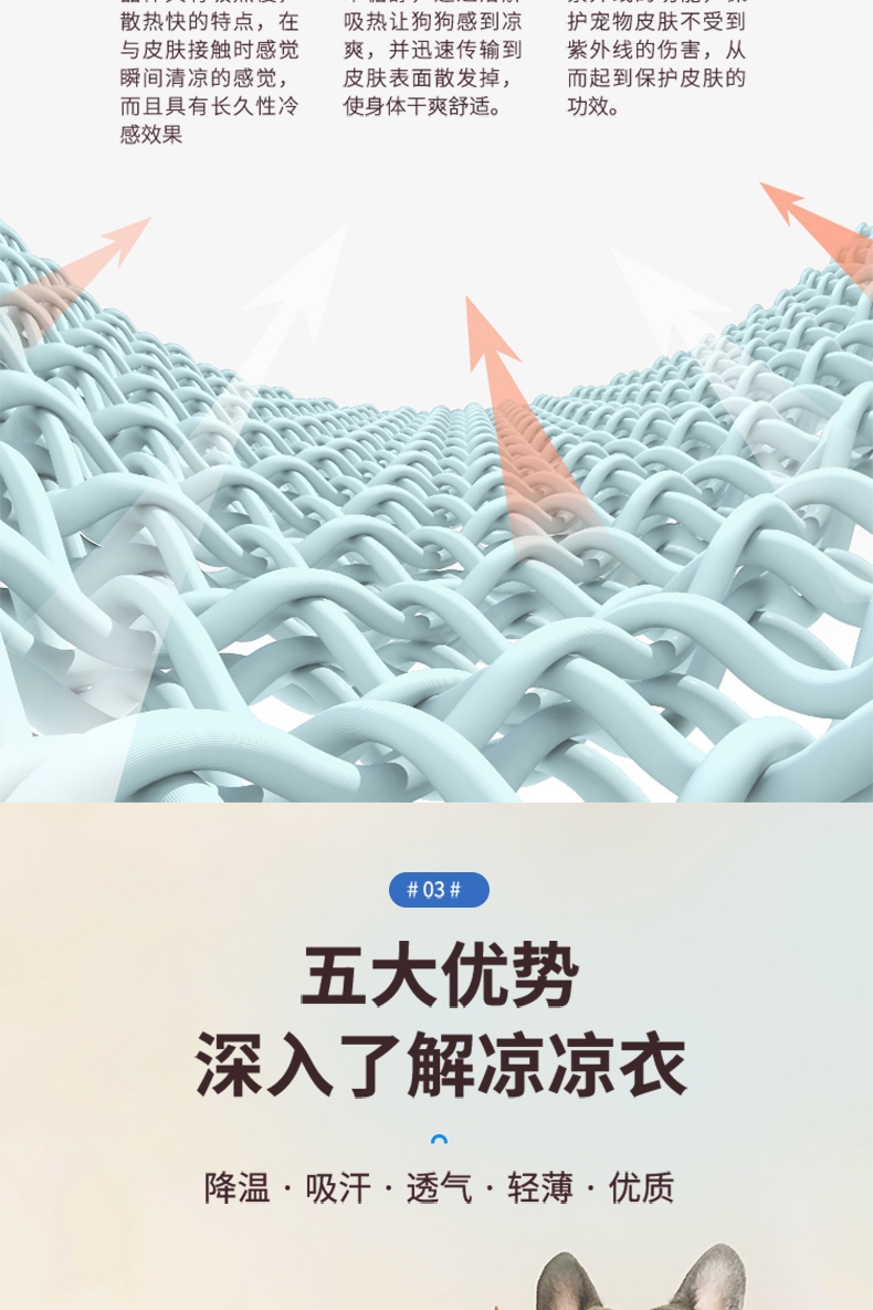 瑞恩Ryan&dog 夏日凉凉衣中型犬专用 物理降温 速干透气