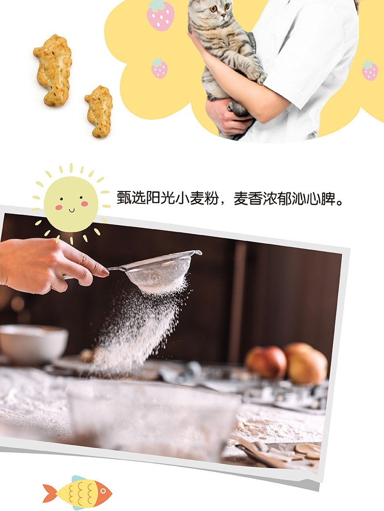 顽皮 Happy100猫用鳕鱼饼干 85g 猫零食 营养丰富