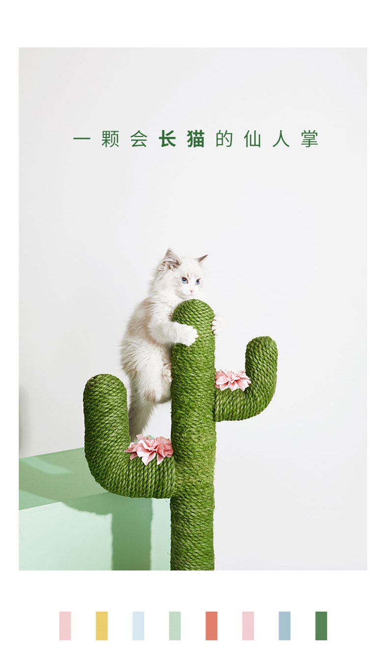 未卡 北欧风仙人掌创意猫爬架mini 手工制作 结实耐抓