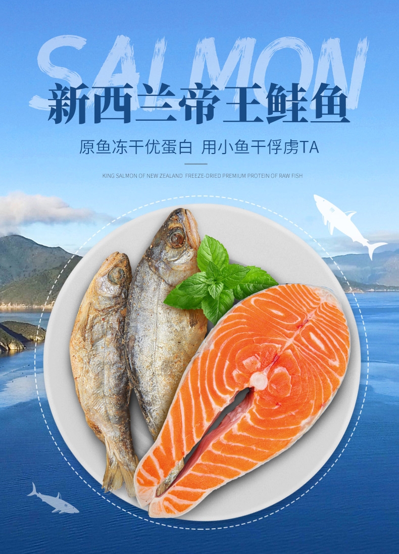 奥鲑冠Omega Plus 原鱼冻干三文鱼帝王鲑幼鱼小鱼干80g 新西兰进口