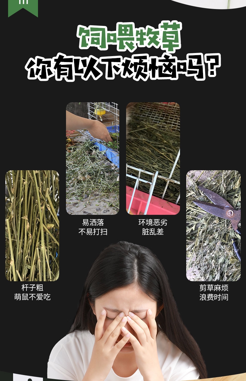 洁西Jessie 牧草菁华草本天竺鼠粮 0.8kg 富含16种食材 健齿磨牙