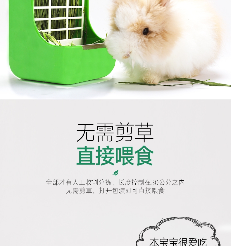 洁西Jessie 牧草菁华小麦苗兔粮 500g 富含纤维 助排毛