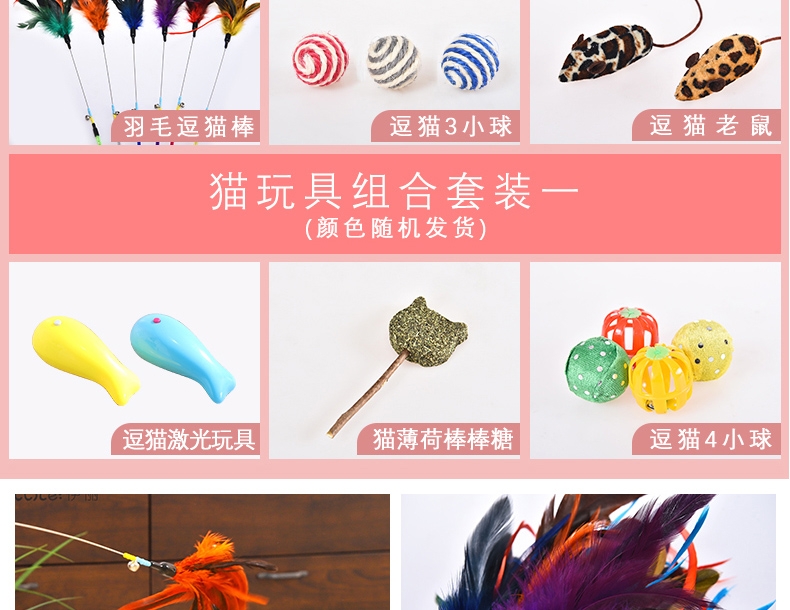 伊丽 猫咪玩具6件套 含猫转盘 趣味互动
