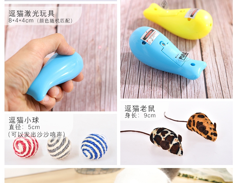 伊丽 猫咪玩具6件套 含猫转盘 趣味互动