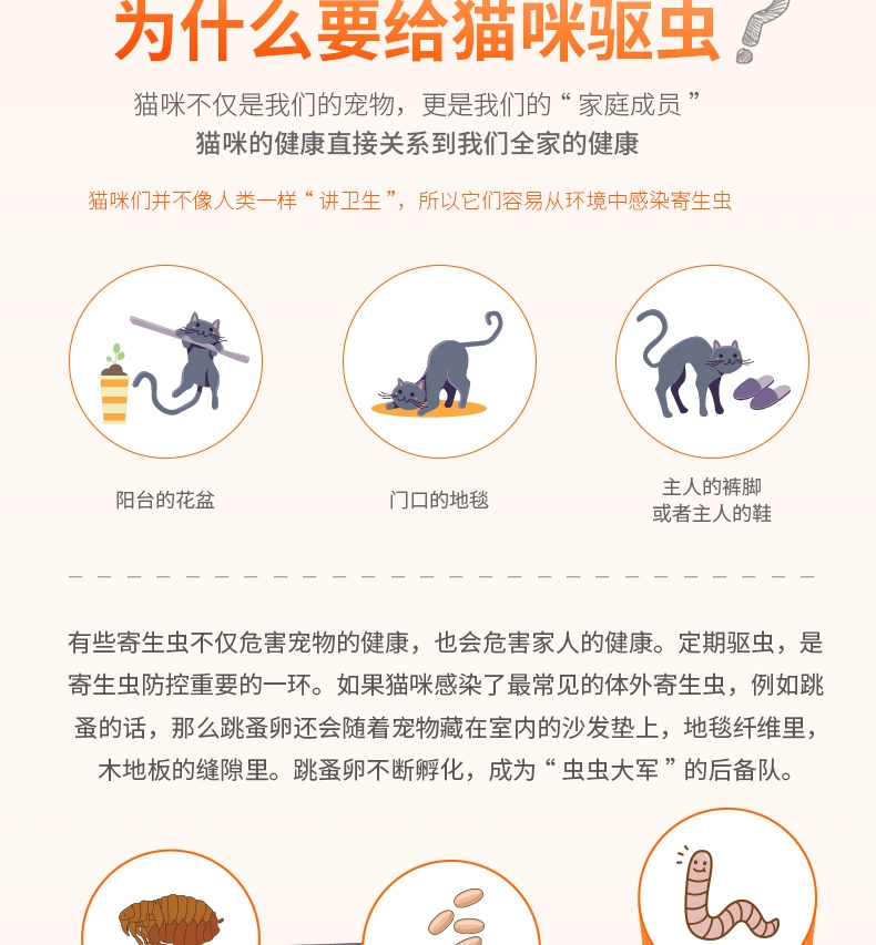 大宠爱 猫用内外同驱 驱虫滴剂 2.6-7.5KG适用 45mg*6支/盒 美国进口