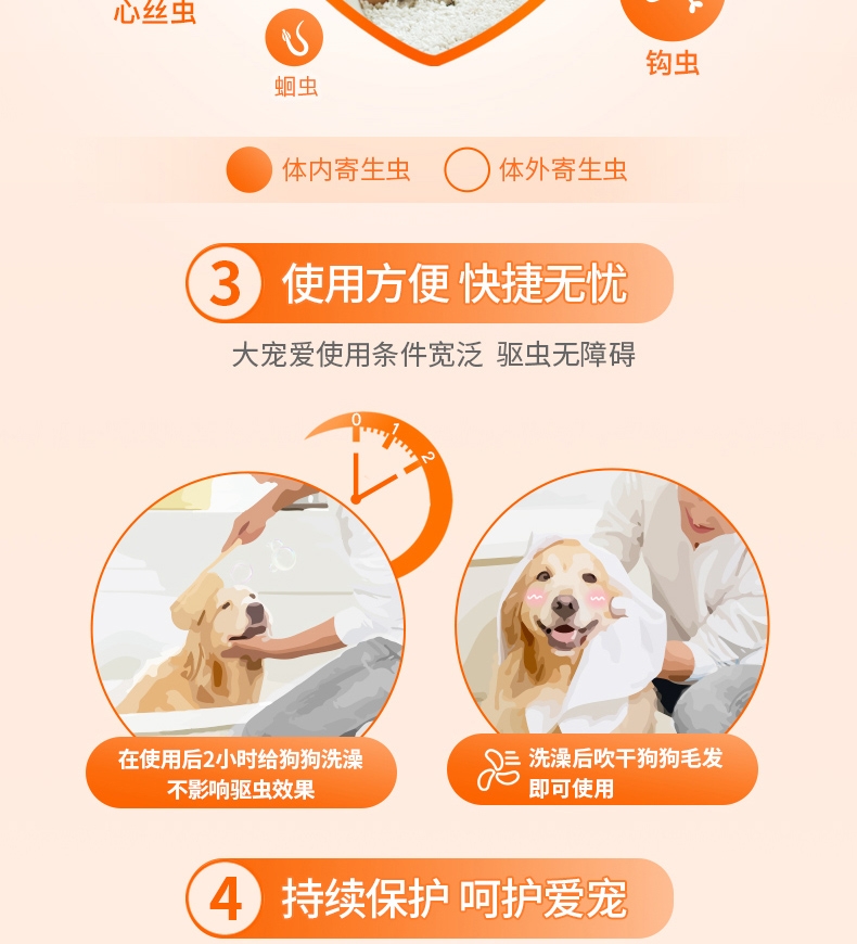 大宠爱 狗用内外同驱 驱虫滴剂 适用于5.1-10kg 60mg*6支/盒 美国进口