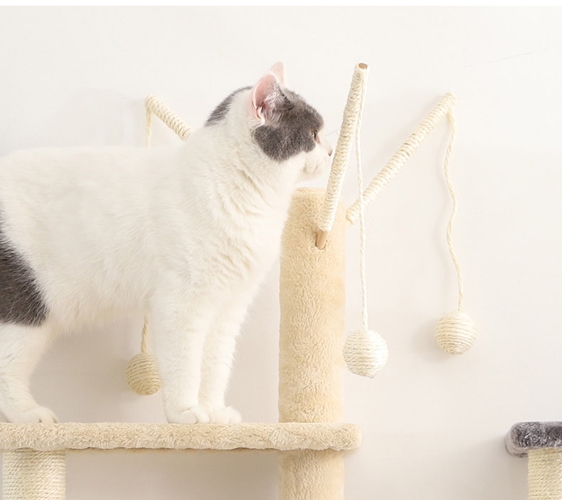 伊丽 绒布玩具款猫爬架猫玩具 简约轻奢 释放猫咪天性
