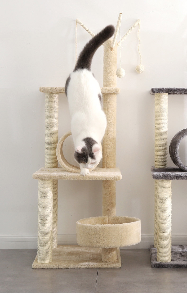 伊丽 绒布玩具款猫爬架猫玩具 简约轻奢 释放猫咪天性