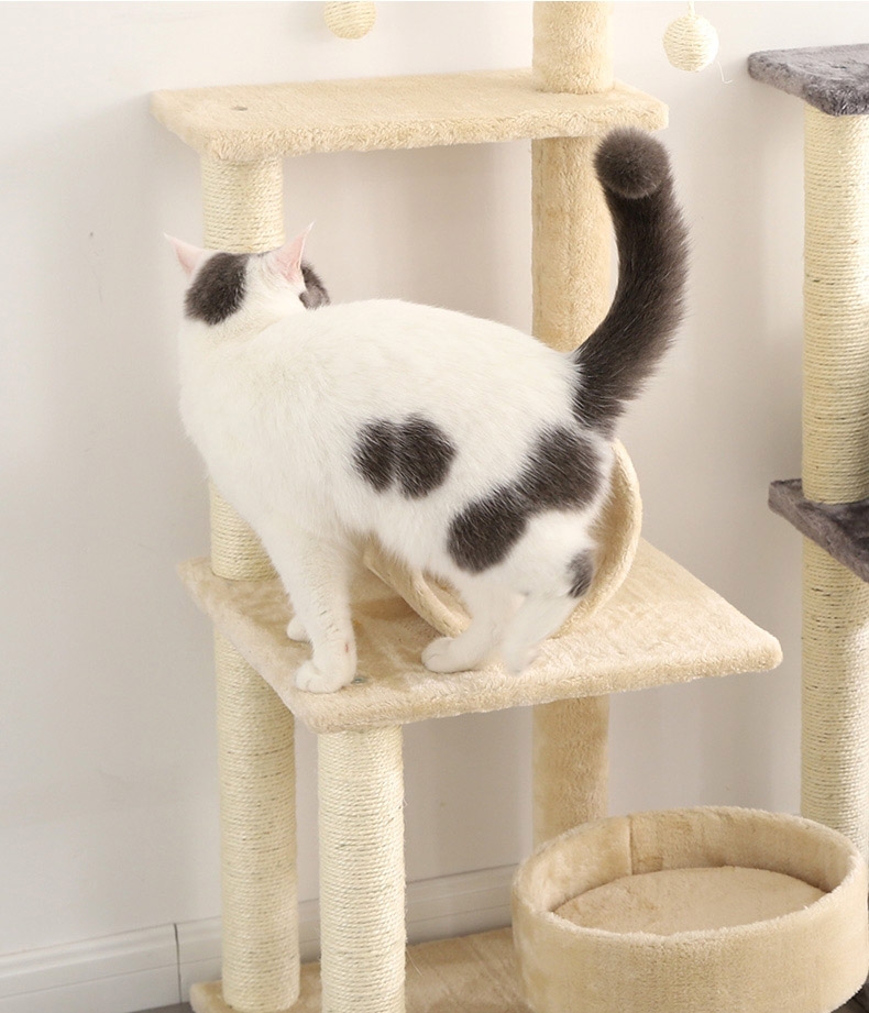 伊丽 绒布玩具款猫爬架猫玩具 简约轻奢 释放猫咪天性