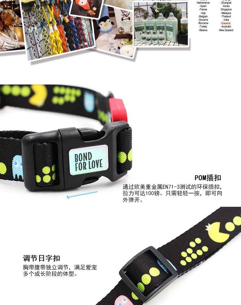 IS PET 织带宠物颈圈 狗项圈 轻量化设计 时尚耐用