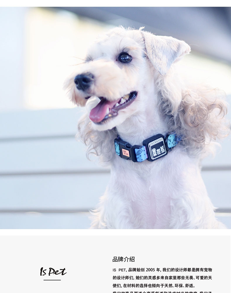 IS PET 织带宠物颈圈 狗项圈 轻量化设计 时尚耐用