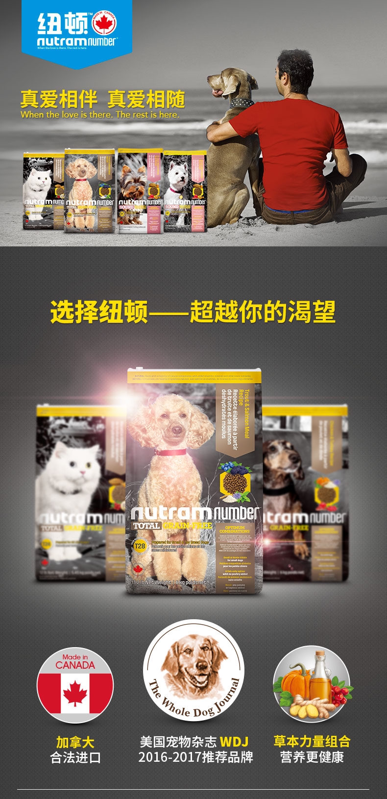 纽顿 T28小型犬鳟鱼配方全价犬粮 6kg +真致牛奶2瓶(仅自有商城售卖)