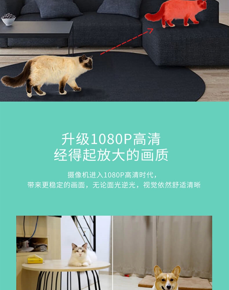 云蚁yi 1080P高清夜视智能摄像机 智能监控