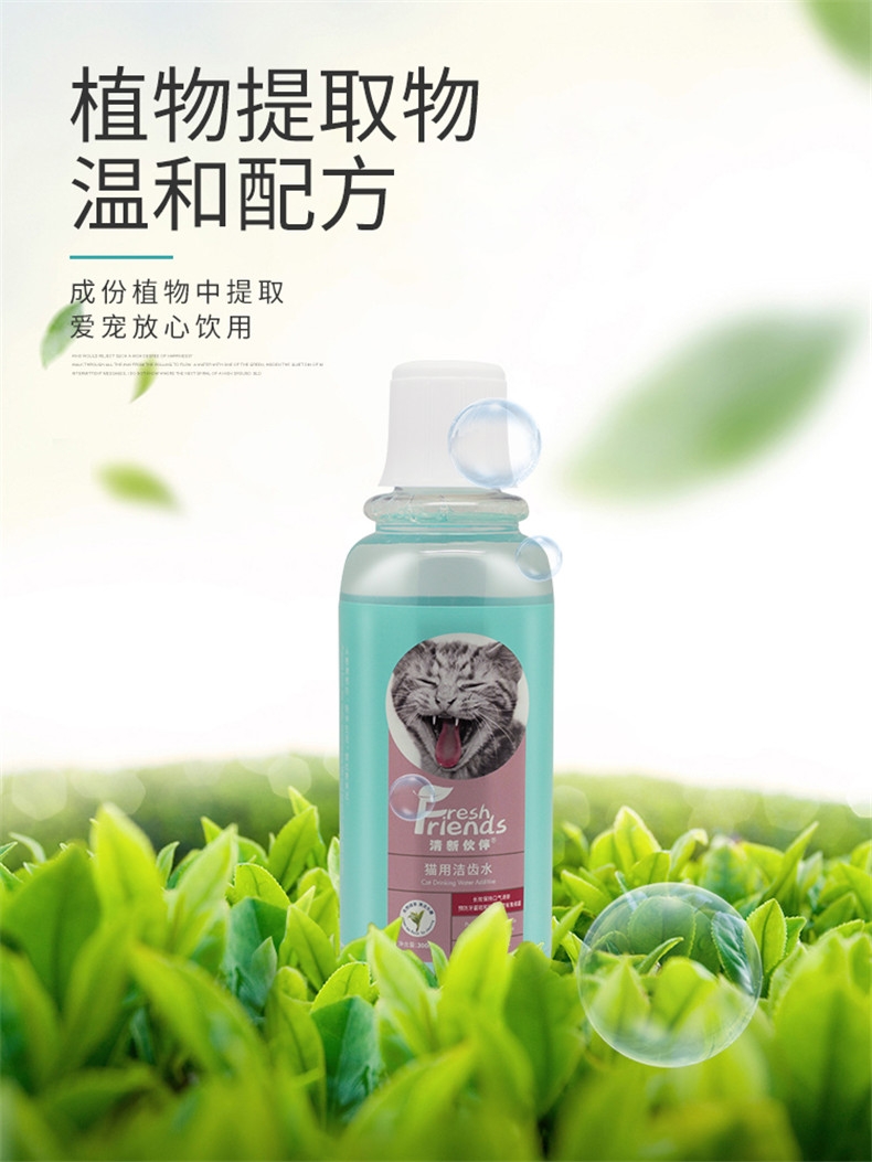 派锐 清新伙伴猫洁齿水 300ml 去除异味 清新口气