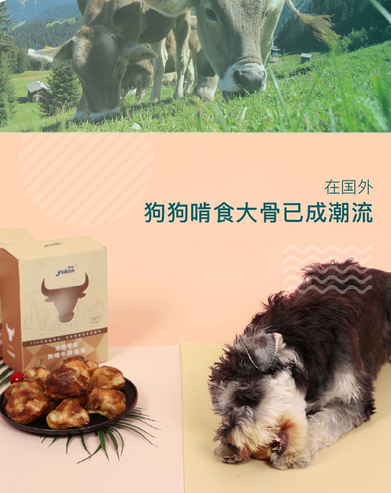 怡亲 犬用大号牛膝盖骨 400g/4只 狗零食 洁齿补钙