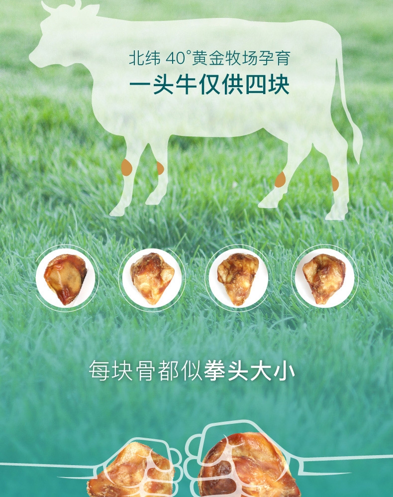 怡亲 犬用大号牛膝盖骨 400g/4只 狗零食 洁齿补钙