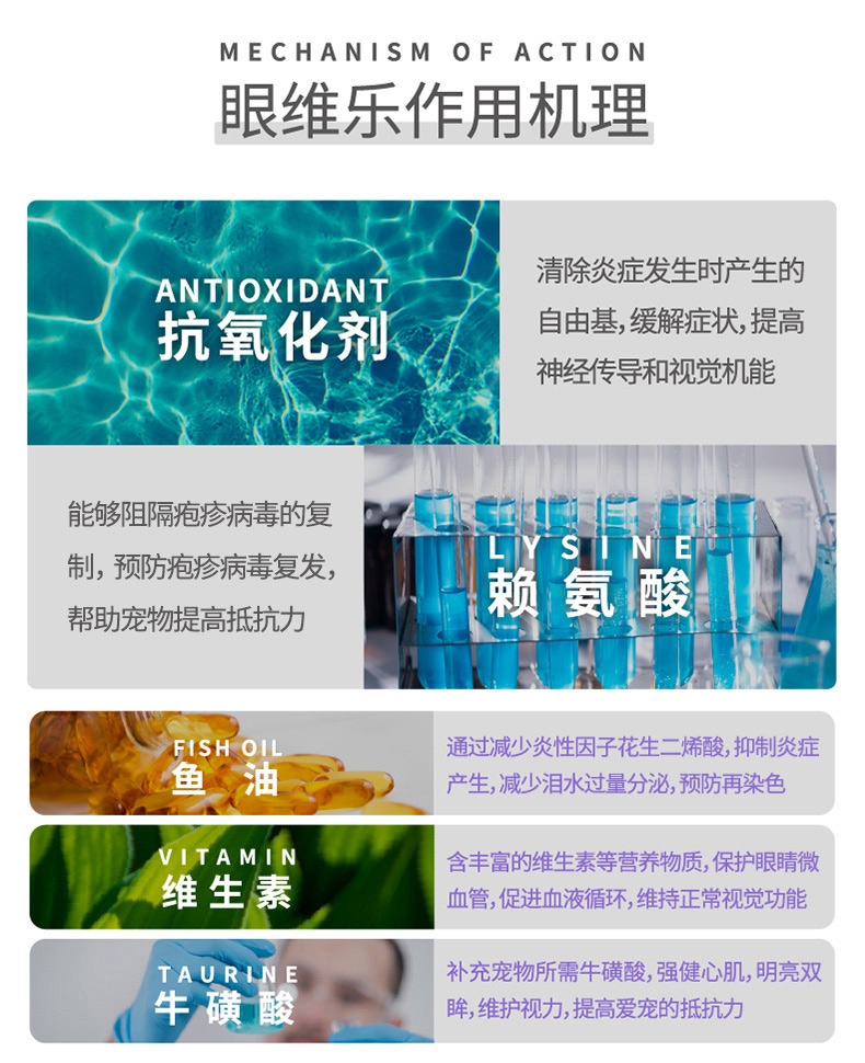 倍珍保 犬猫通用 眼维乐营养颗粒 300g 改善泪痕 眼部护理