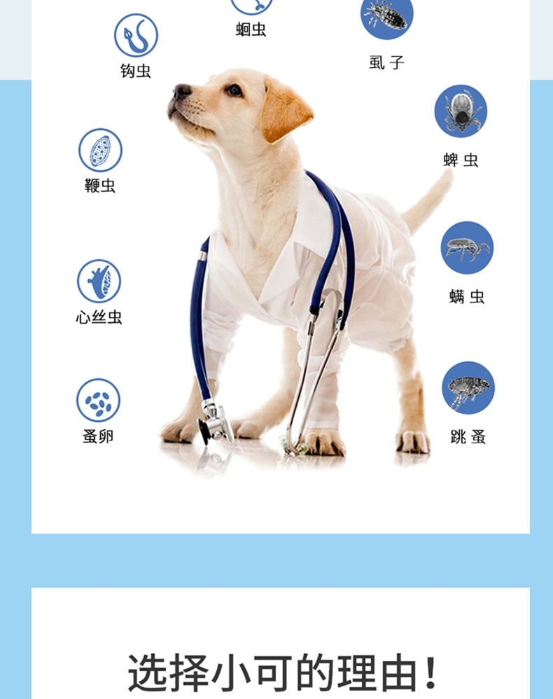 小可宠药 小可滴剂 2.04ml/3支 体重15kg-30kg犬用 体外驱虫