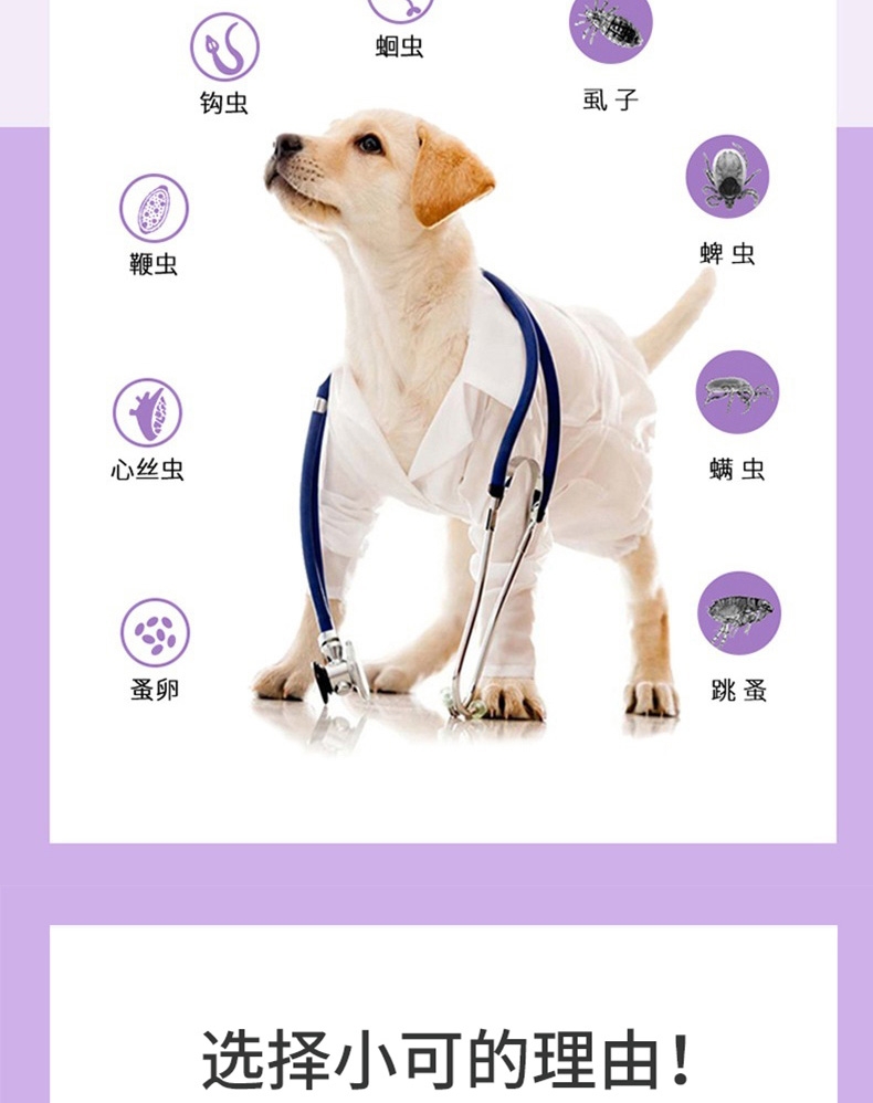 小可宠药 小可滴剂 1.02ml/3支 体重3kg-15kg 犬用 体外驱虫