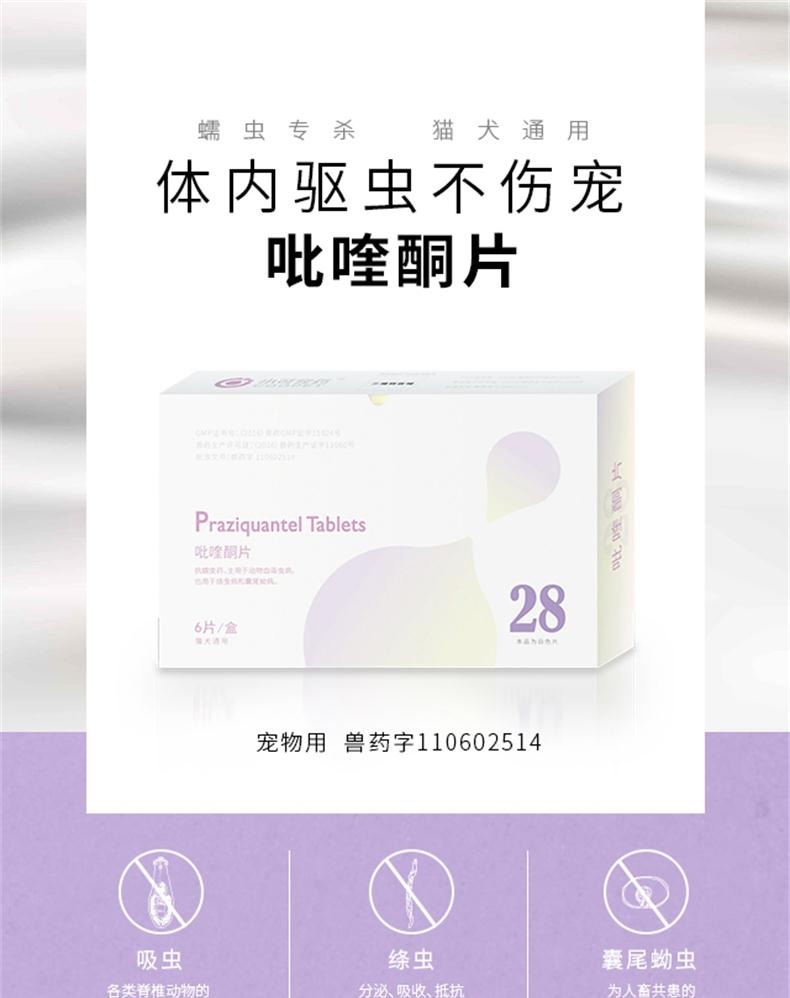 小可宠药吡喹酮片6片/盒