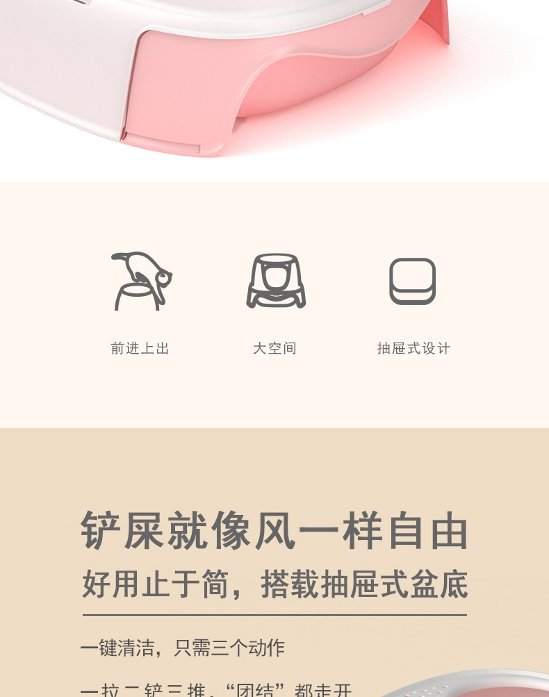 派可为 小火箭封闭式抽屉顶入式超大特大号 20斤猫咪适用 除臭猫砂盆双门抽屉款