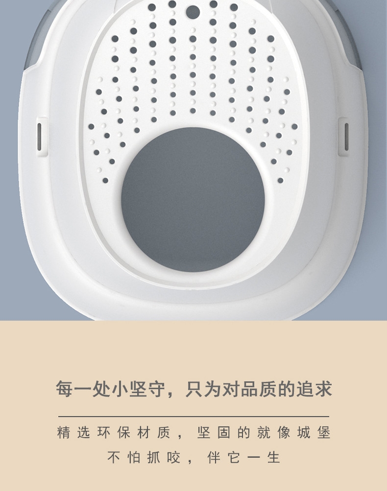 派可为 小火箭封闭式抽屉顶入式超大特大号 20斤猫咪适用 除臭猫砂盆双门抽屉款