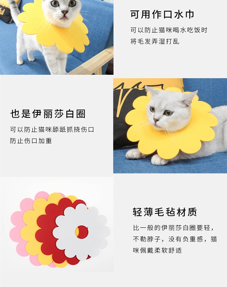 哈特丽 太阳花伊丽莎白圈 5只装 防舔舐