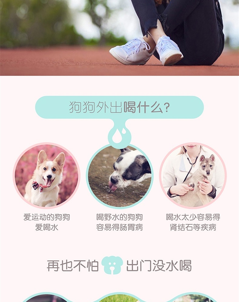 哈特丽 宠物外出水杯 350ml/550ml 便携外出 不漏水