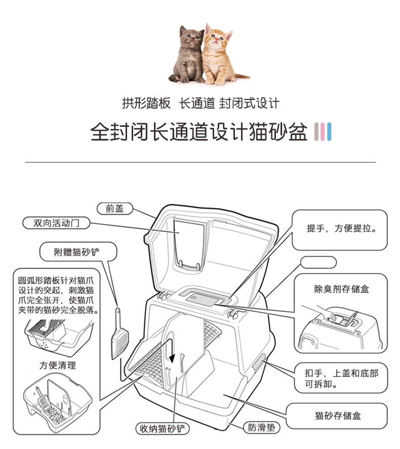 爱丽思 长通道落砂猫砂盆CNT-500