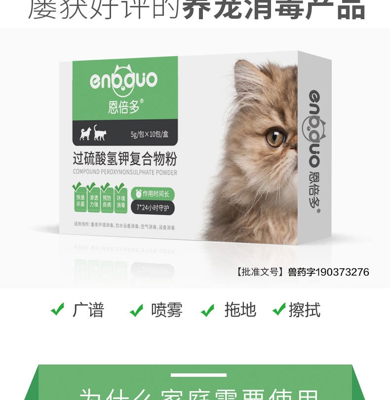 恩倍多 过硫酸氢钾复合物粉 5g*10 消毒抑菌 可拖地