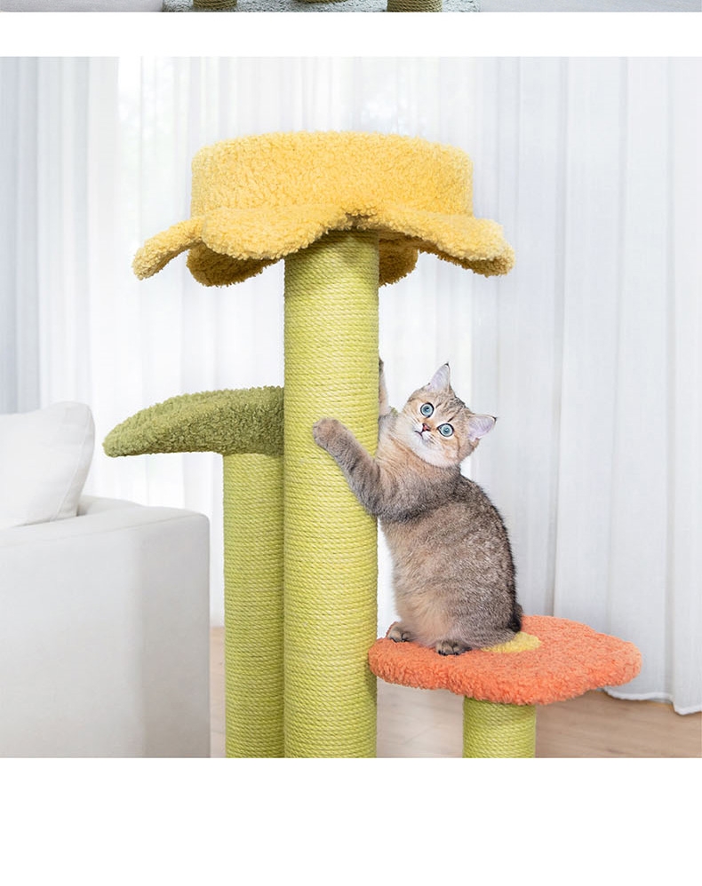 ZEZE 荷叶猫爬架 猫玩具 磨爪攀爬